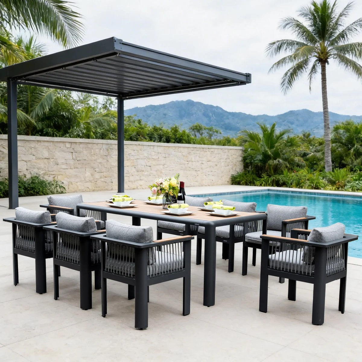 Mimo Talara 8 Seater Aluminium Outdoor dining Set