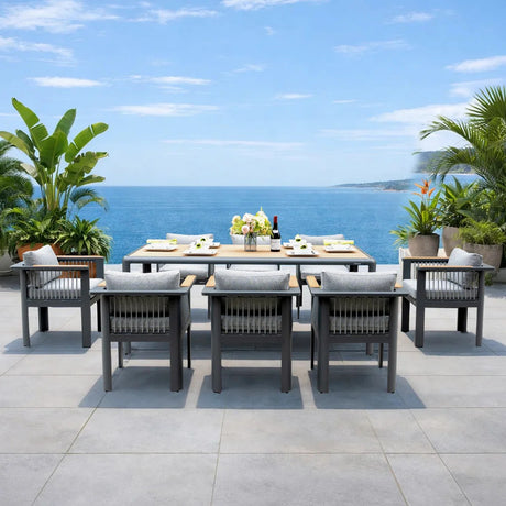 Talara 8 Seater Aluminium Outdoor dining Set