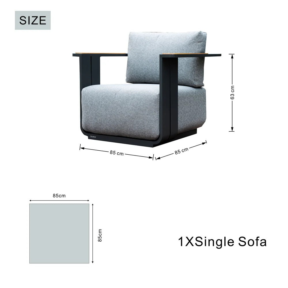 Varel 4 Piece 2 Seater Sofa Set Lyrin Fire Pit Table