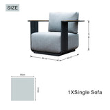 Varel 4 Piece 2 Seater Sofa Set Lyrin Fire Pit Table