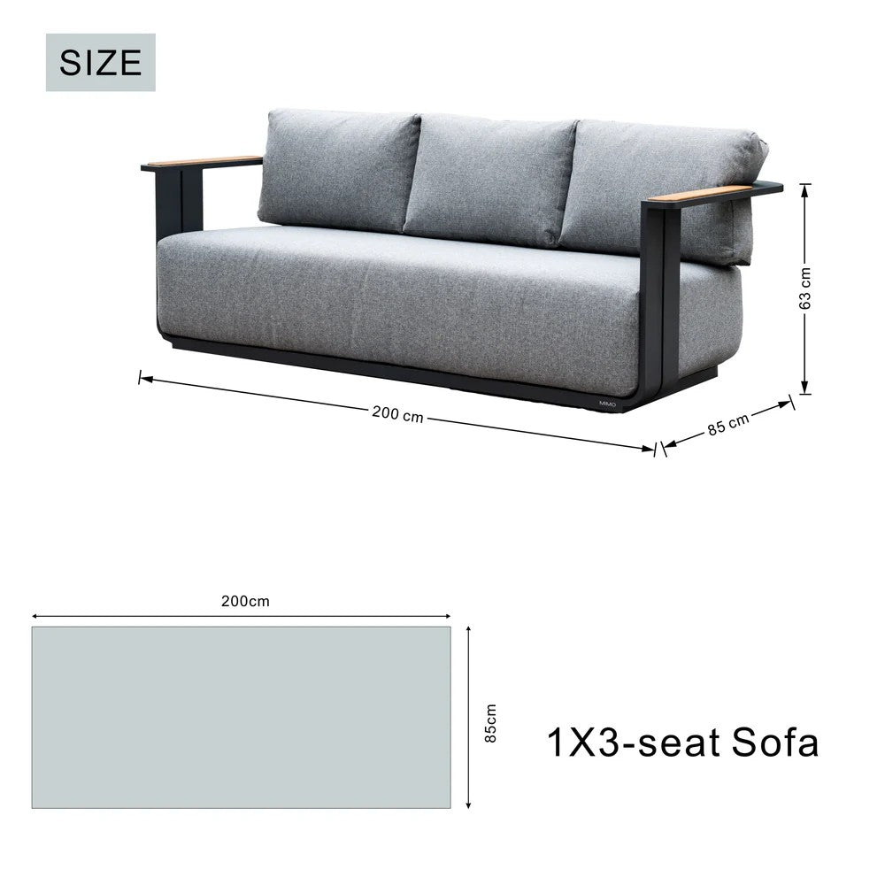 Varel 4 Piece 3 seater Sofa Set Lyrin Fire Pit Table