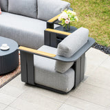 Varel 4 Piece 3 seater Sofa Set Lyrin Fire Pit Table