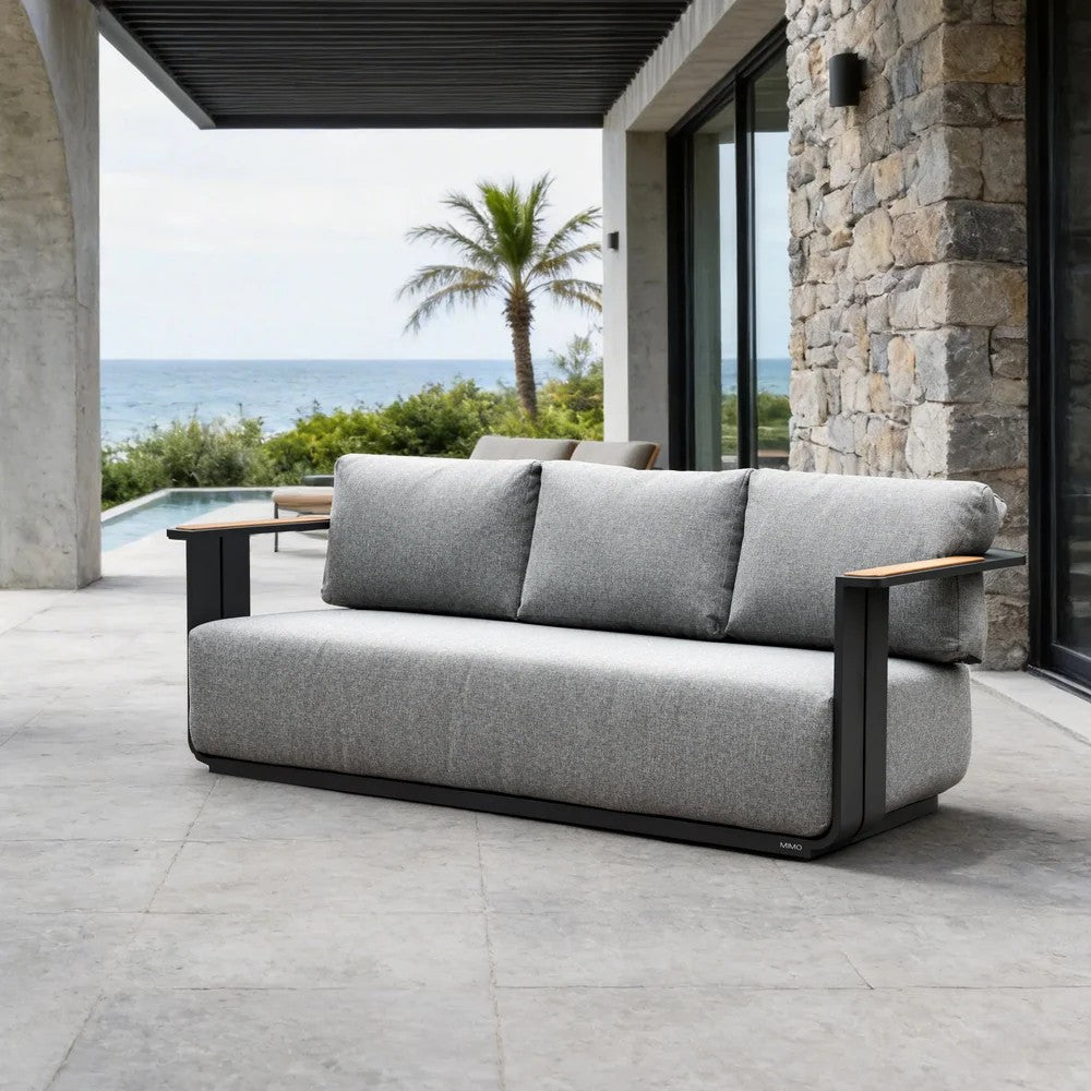 Varel 4 Piece 3 seater Sofa Set Lyrin Fire Pit Table