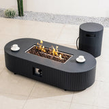 Varel 4 Piece 3 seater Sofa Set Lyrin Fire Pit Table