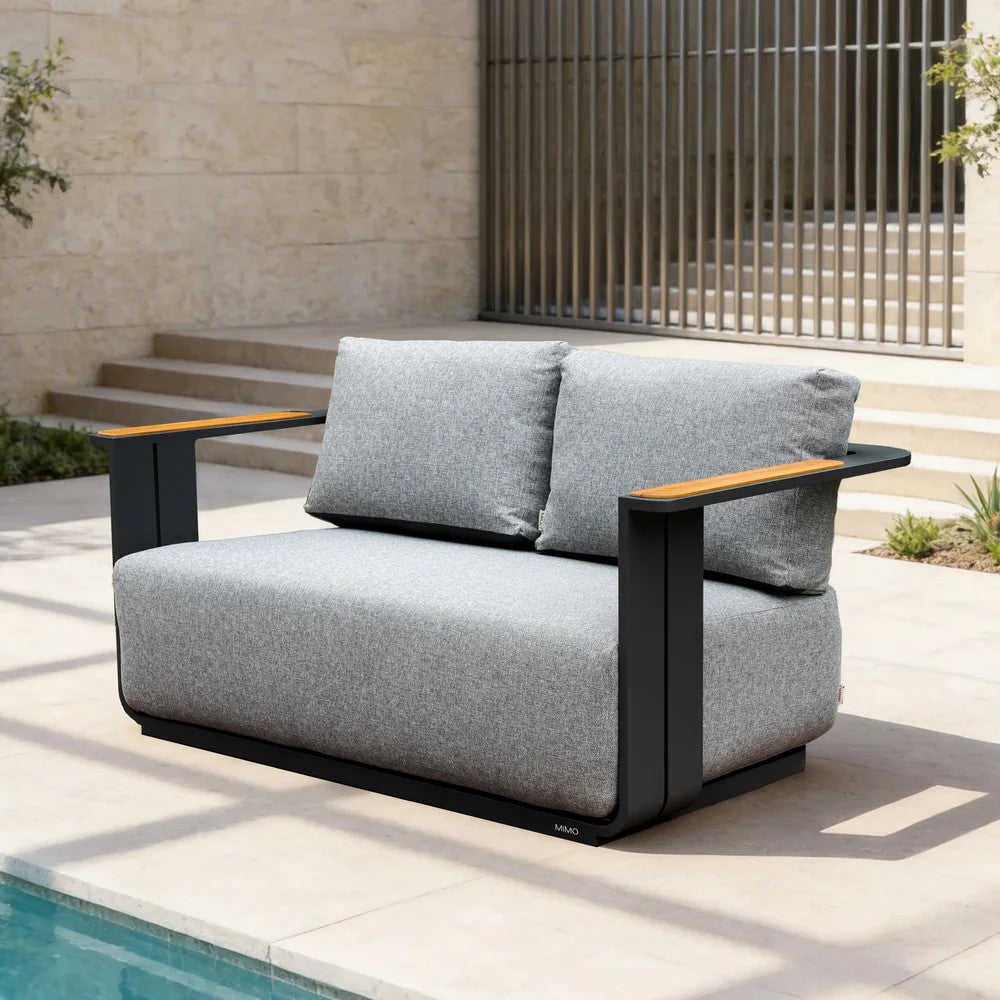 Varel 4 Piece 2 Seater Sofa Set Lyrin Fire Pit Table