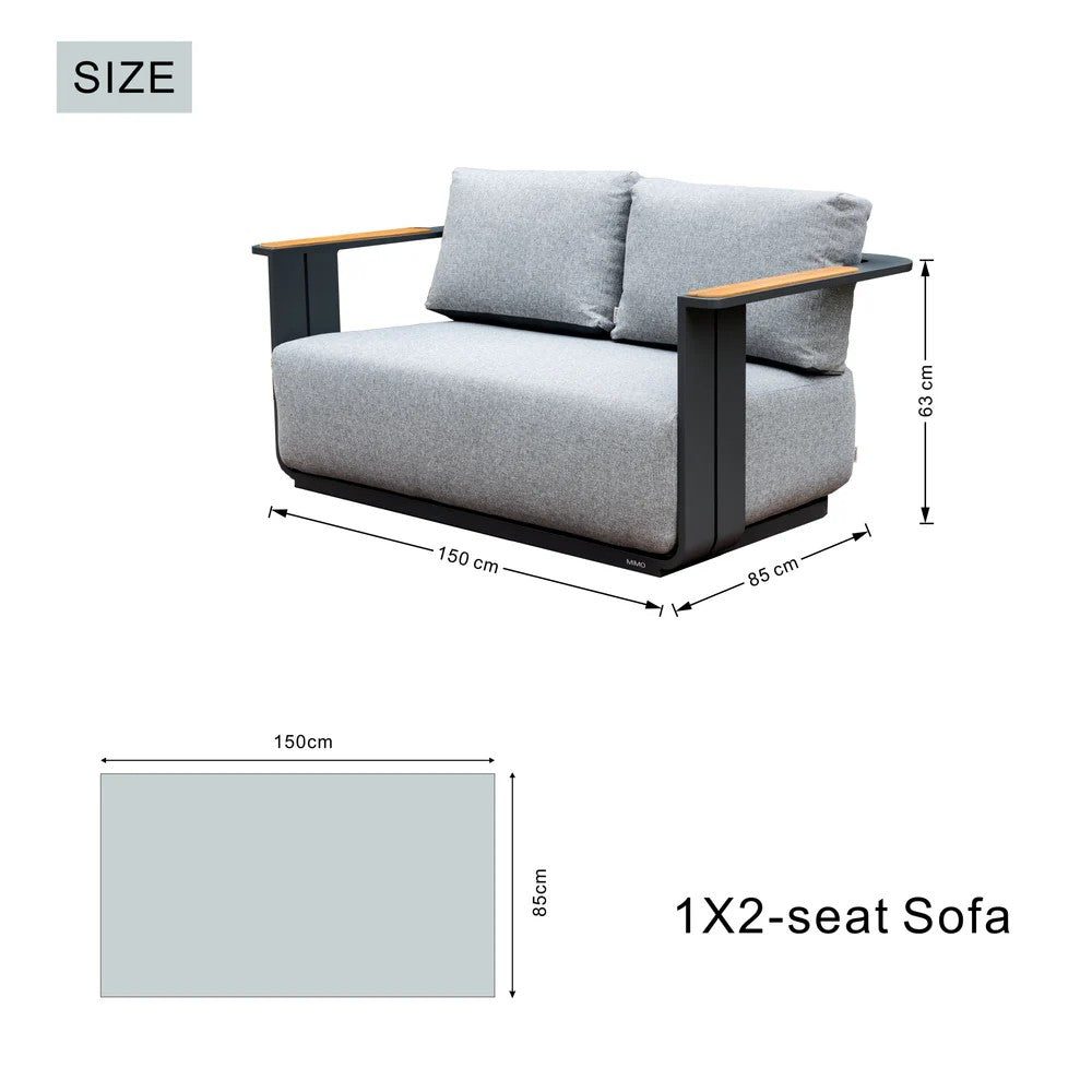 Varel 4 Piece 2 Seater Sofa Set Lyrin Fire Pit Table