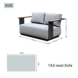 Varel 4 Piece 2 Seater Sofa Set Lyrin Fire Pit Table