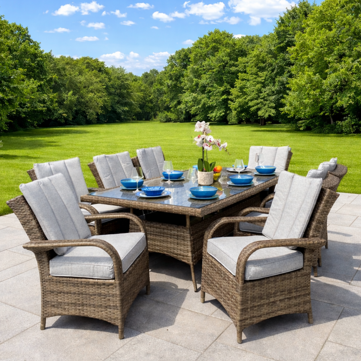 Monaco 8 Seat Ratan Outdoor Dining Set
