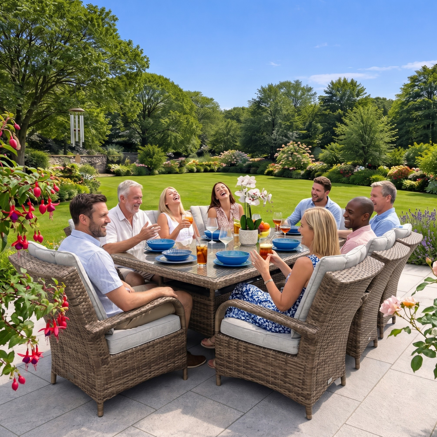 Monaco 8 Seat Ratan Outdoor Dining Set
