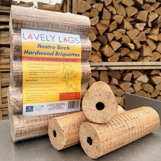 Lovely Logs Nestro Hardwood Birch Briquettes 10kg