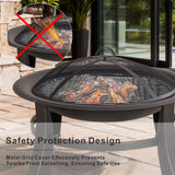 Outdoor Metal Firepit - Black