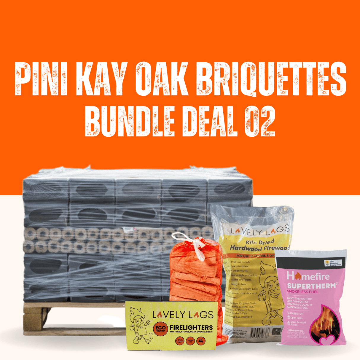 Lovely Logs Pini Kay Oak Hardwood Briquettes Bundle Deal 2