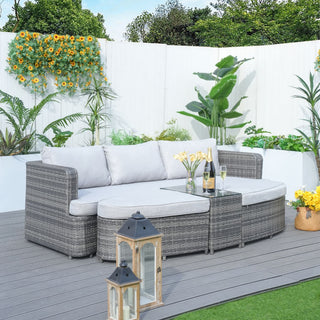 Rattan Outdoor Daybed With Coffee Table