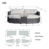 Rattan Outdoor Daybed With Coffee Table