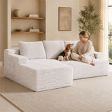 Softly Compressed Modular Sofa with Right Chaise