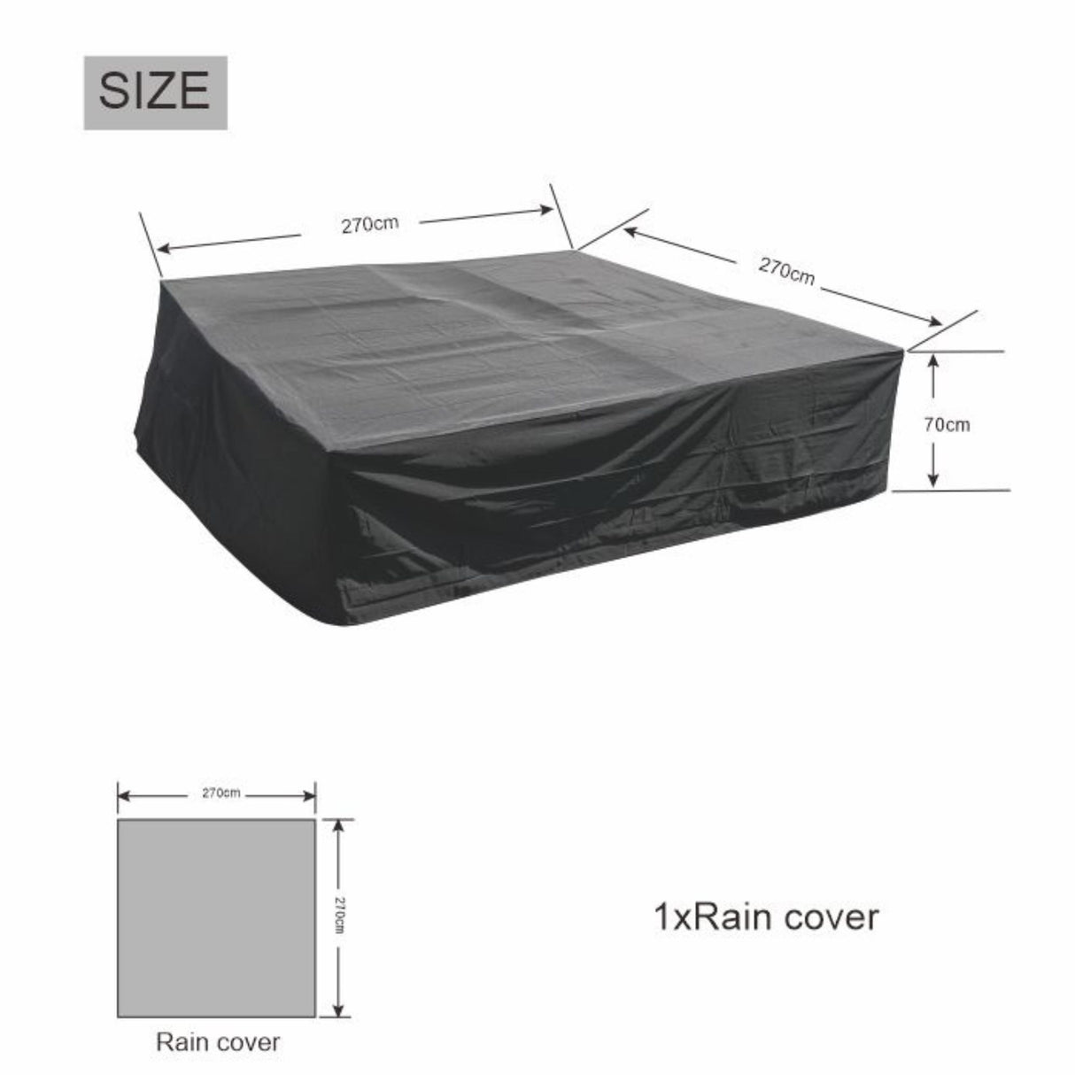 Square Garden Furniture Cover - Large - 270cm X 270cm