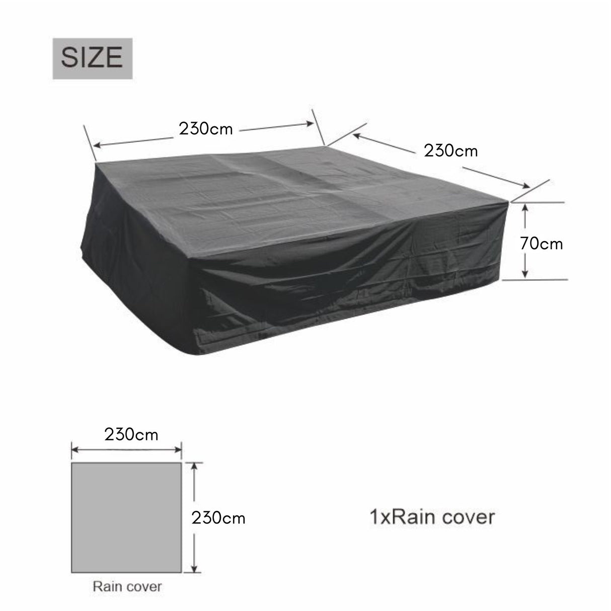 Square Garden Furniture Cover - Medium - 230cm X 230cm