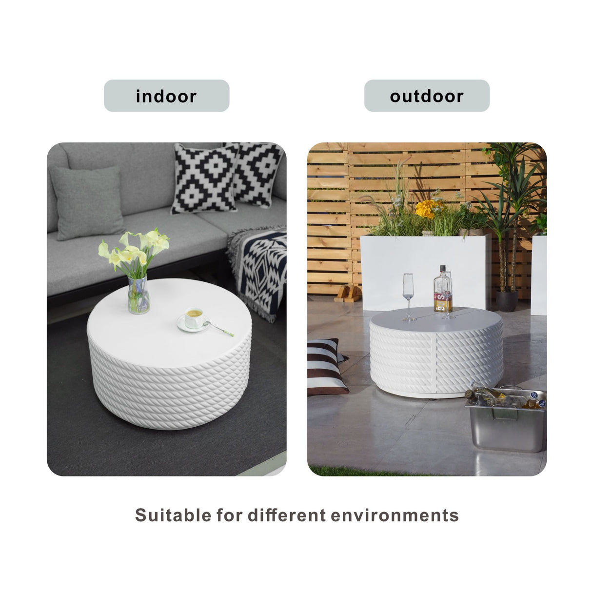 Outdoor Patio Coffee Table - White