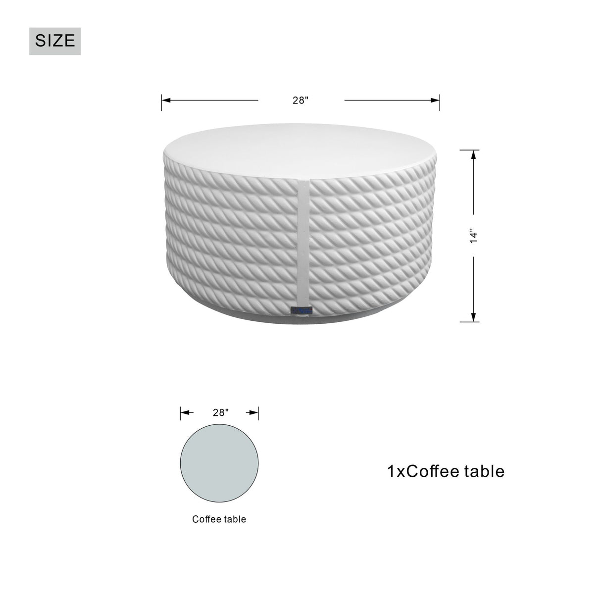 Outdoor Patio Coffee Table - White