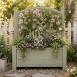 Winawood Large Rectangular Planter with Trellis - Duck egg green