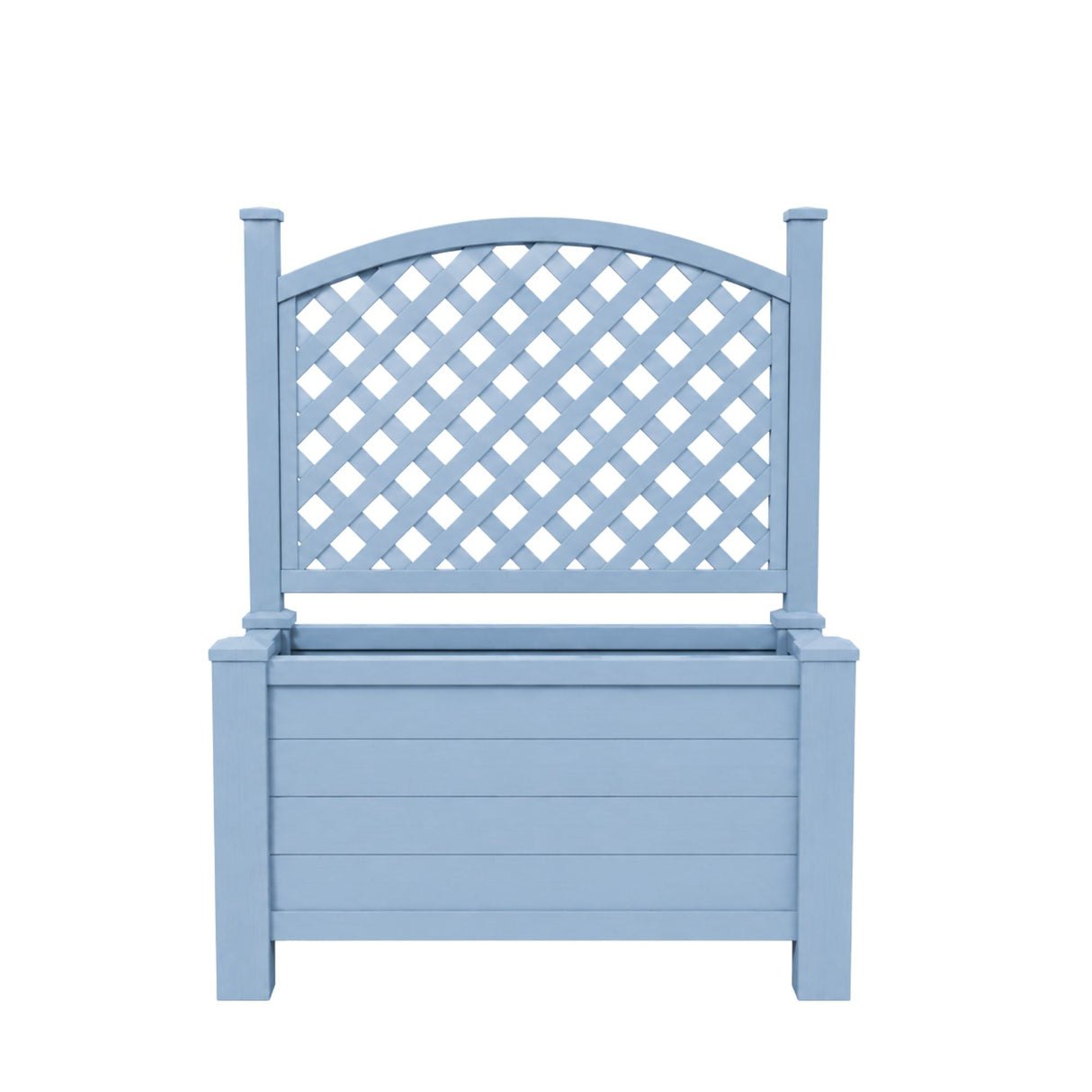 Winawood Large Rectangular Planter with Trellis Powder Blue