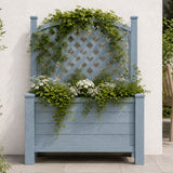 Winawood Large Rectangular Planter with Trellis Powder Blue