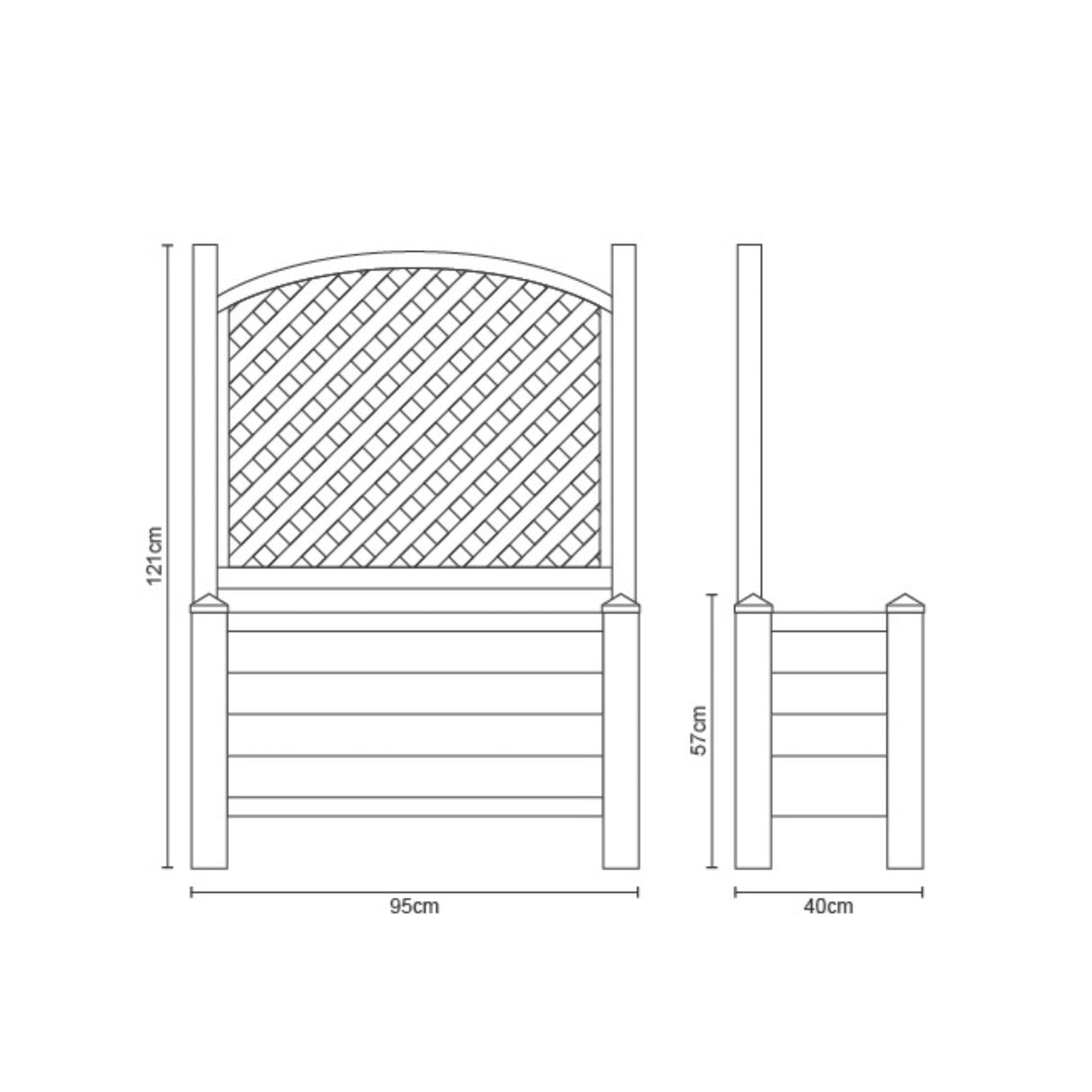 Winawood Large Rectangular Planter with Trellis Powder Blue
