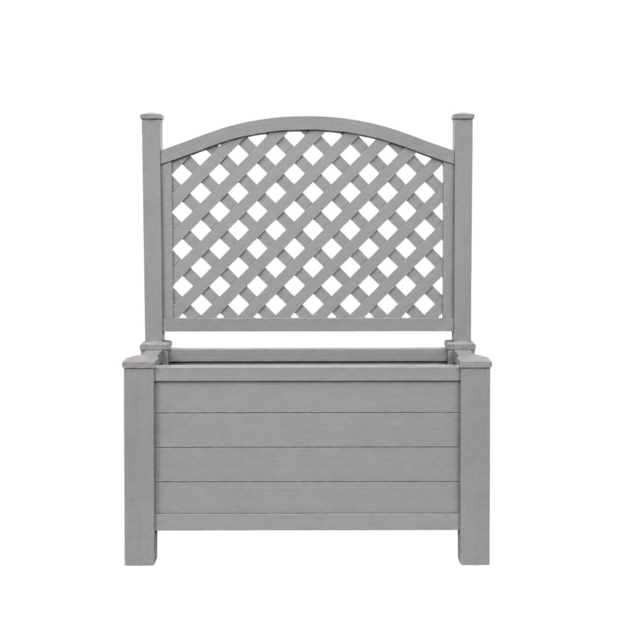Winawood Large Rectangular Planter with Trellis Stone Grey