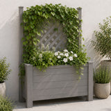 Winawood Large Rectangular Planter with Trellis Stone Grey