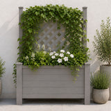 Winawood Large Rectangular Planter with Trellis Stone Grey