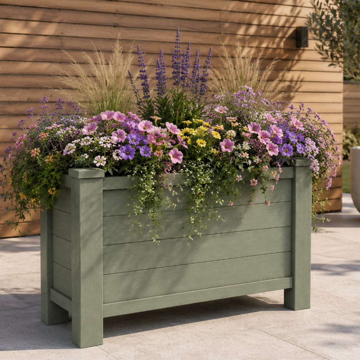 Winawood Large Rectangular Raised Planter - Duck Egg Green