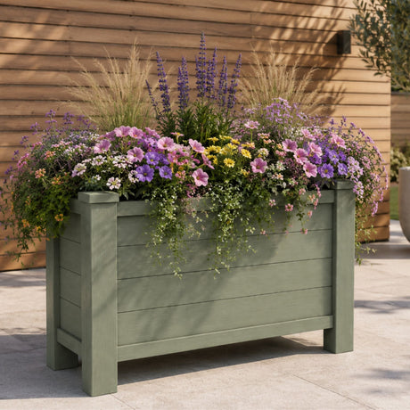 Winawood Large Rectangular Raised Planter - Duck Egg Green