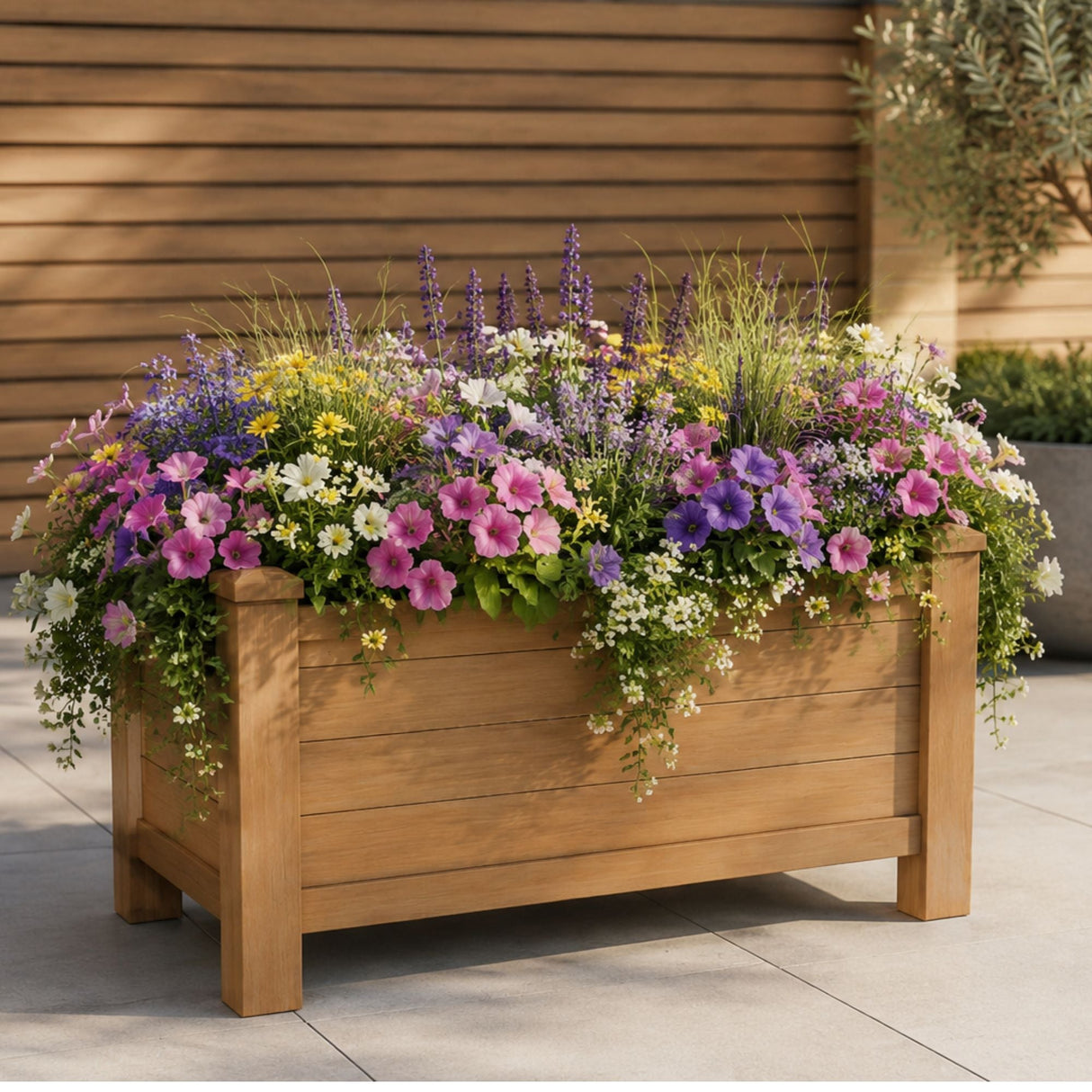 Winawood Large Rectangular Raised Planter - New Teak