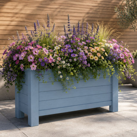 Winawood Large Rectangular Raised Planter - Powder Blue