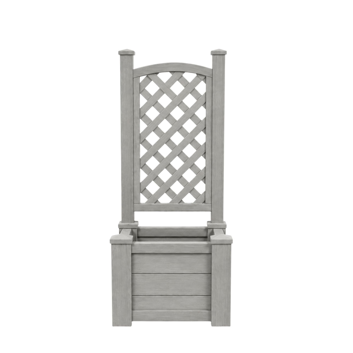 Winawood Square Planter with Trellis - Stone Grey