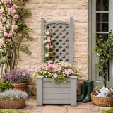 Winawood Square Planter with Trellis - Stone Grey