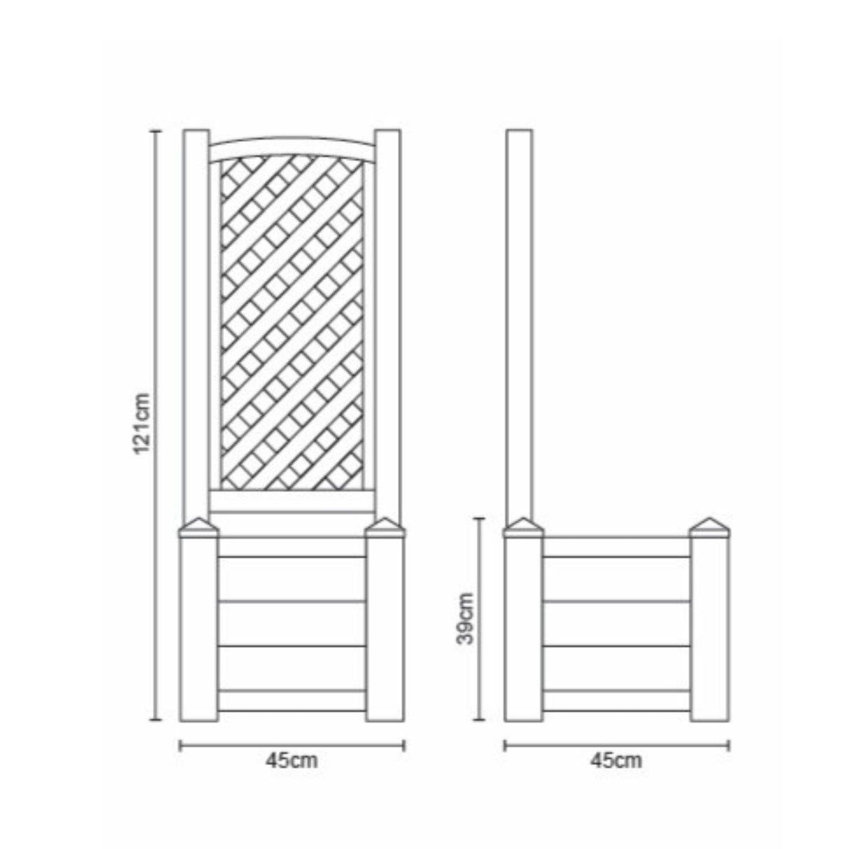 Winawood Square Planter with Trellis - Stone Grey